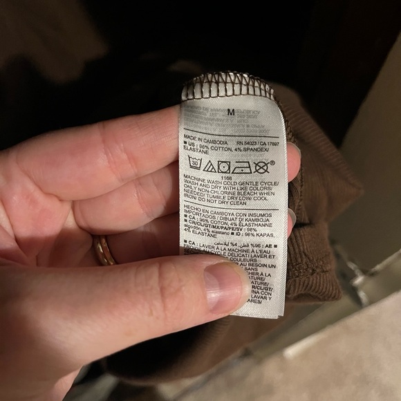 Maternity Mock Neck Rib Knit Midi Dress in Espresso Brown - Picture 4 of 4